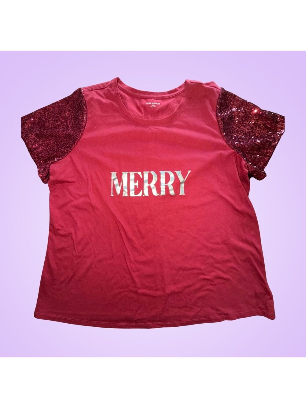 Lane Bryant Merry Sequin Sleeve Holiday Top | Plus Size 18/20